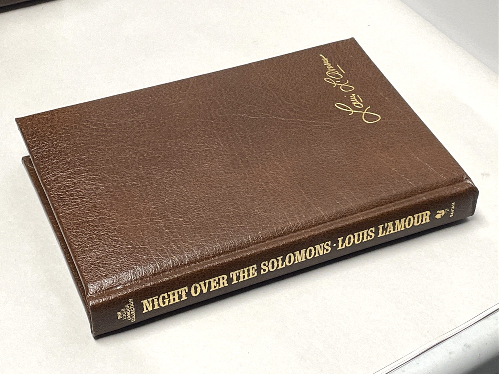 Louis L'Amour Night Over the Solomons Leather HC Gold Gilt 1st Print 1986